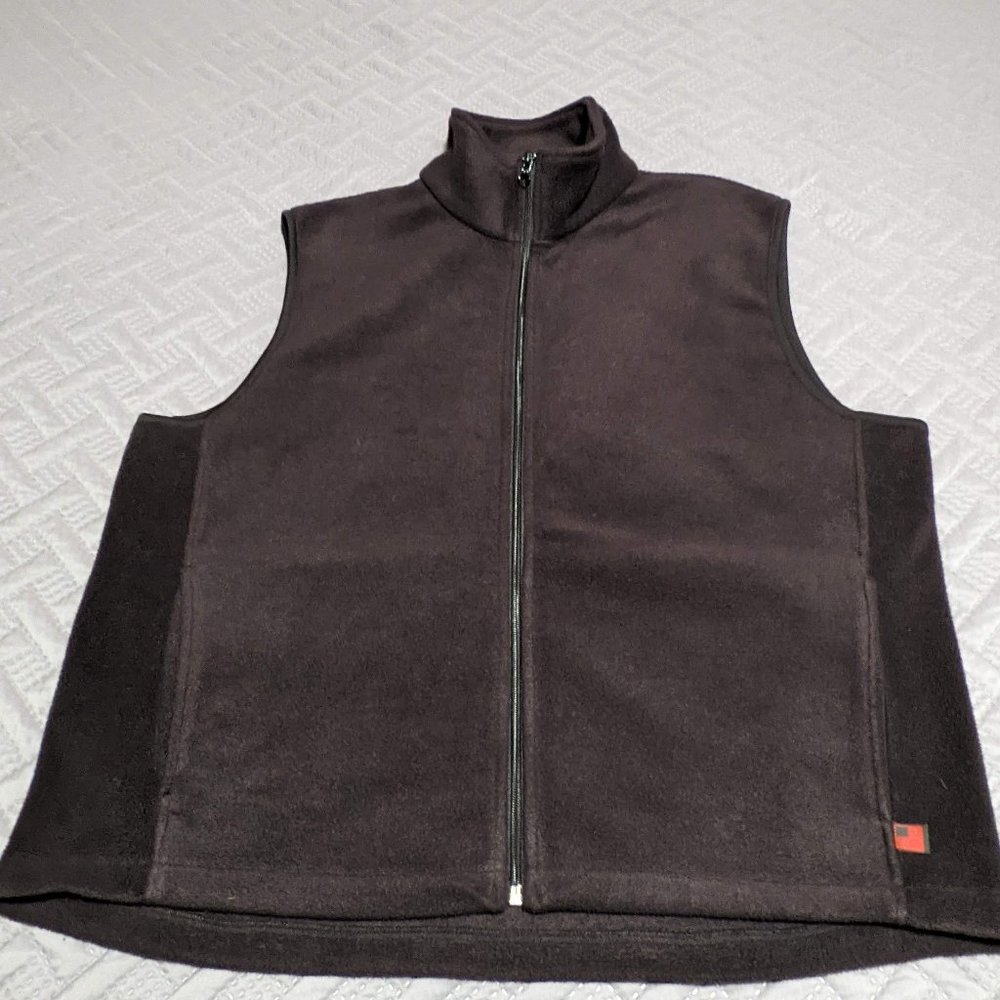 WOOLRICH Polar Fleece Full-Zip Vest Black Large